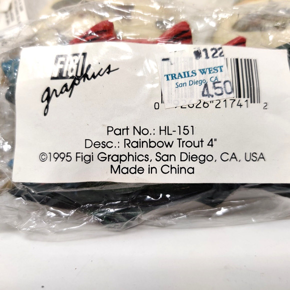 Vintage Fish Ornaments Fishing Trout 4 Balls 12 Sculpture FIGI Graphics 1995-96 - Picture 2 of 16